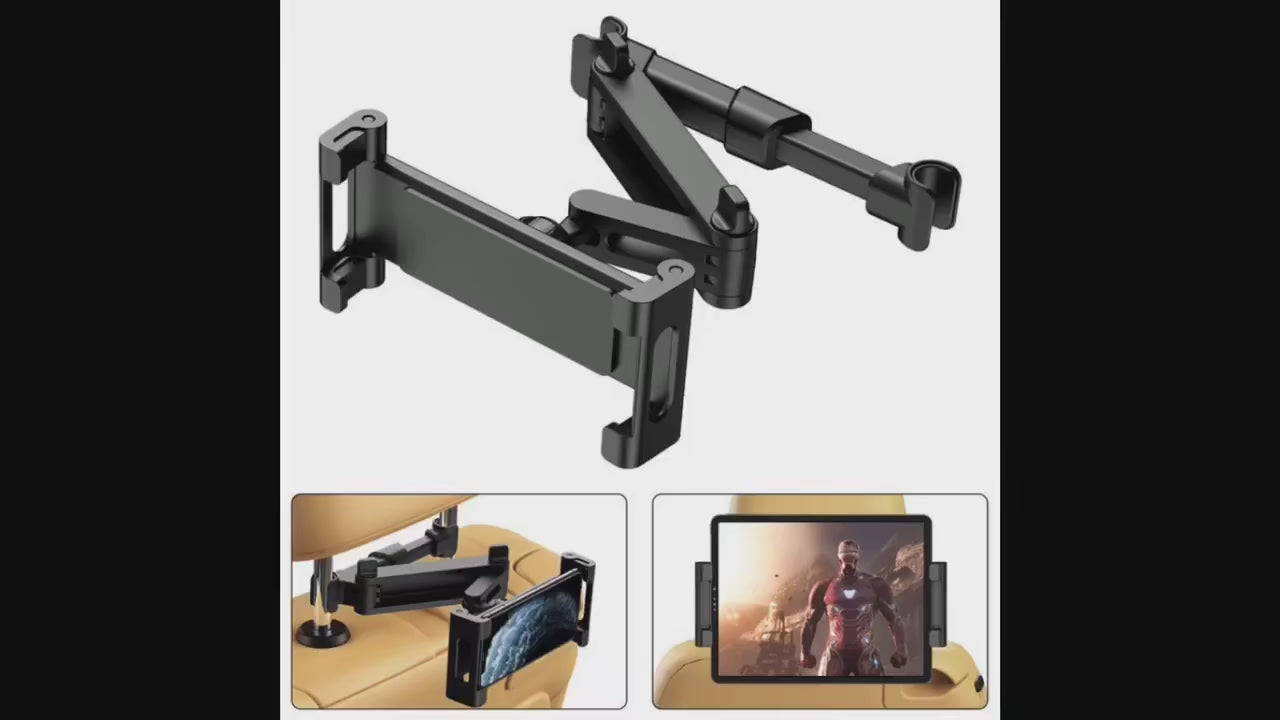 Load video: Universal Car Headrest Tablet Holder usage video
