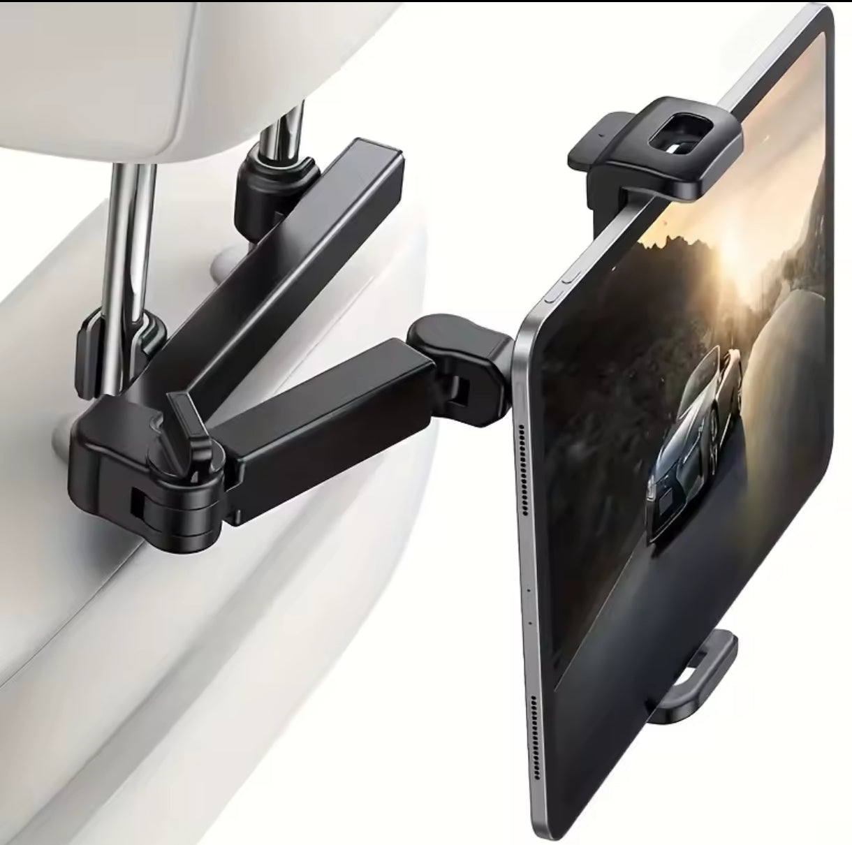 Universal Car Headrest Tablet Holder - 360° Rotating Backseat Mount for iPad & Tablets